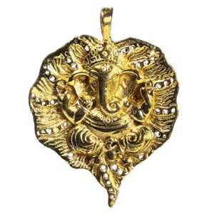 Pendentif Ganesh feuille couleur d’or