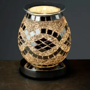Diffuseur Electrique Lampe Aromatique Tactile Fondant de Cire – Effet Diamant Miroir