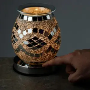 Diffuseur Electrique Lampe Aromatique Tactile Fondant de Cire – Effet Diamant Miroir