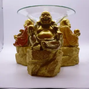 Brûleur à Huile & Fondant de Cire – Bouddha Chinois Porte-bonheur Pailleté