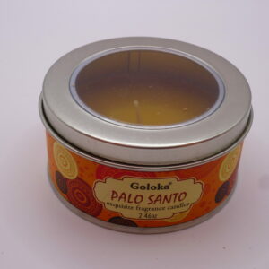 Bougie à la Cire de Soja dans Boîte en Etain Goloka – Palo Santo