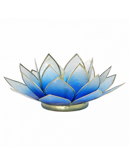 Eclairage d’ambiance Lotus bleu/blanc-dorés