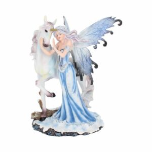 Figurine Fée des Glaces et Licorne Blanche