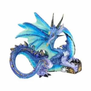Piasa Figurine Petit Dragon Fantaisie Bleu Ciel et Violet 12cm