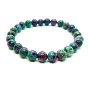 BRACELET BOULE 8MM RUBIS ZOISITE AA