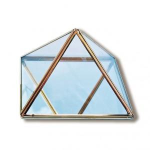 PYRAMIDE en verre et laiton base 10cm