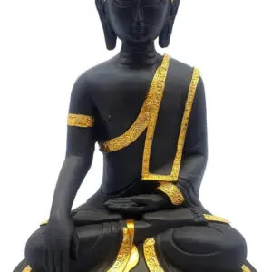 Statue Résine Bouddha Méditation Noir 28cm