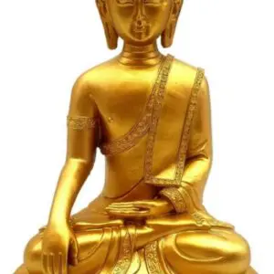 Statue Résine Bouddha Méditation Or 28cm