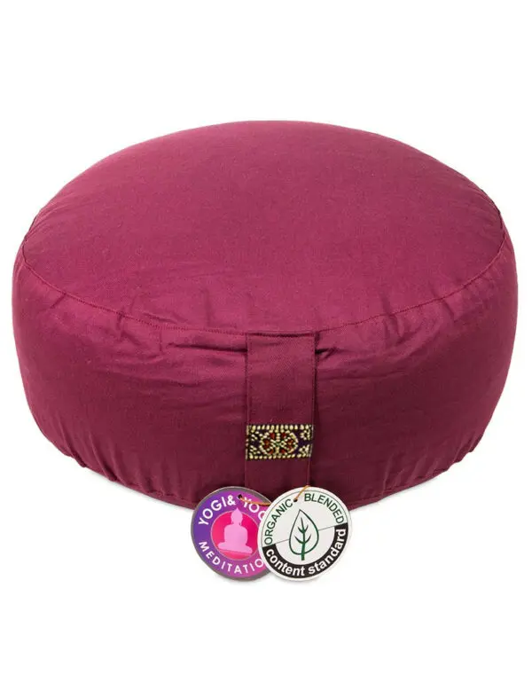 Coussin de méditation aubergine coton BIO